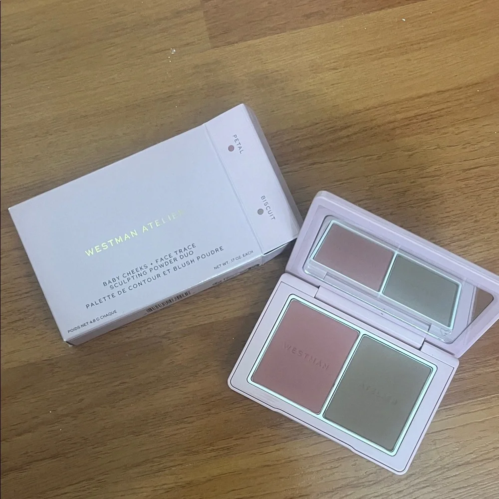 Westman Atelier Baby Cheeks + Face Trace Sculpting Powder Duo (Petal & Biscuit)